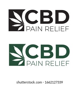 Vector CBD Oil Cannabis Pain Relief Logo