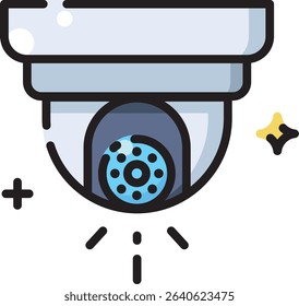 Vector CCTV camera icon ideal for surveillance, monitoring systems, building security, or home protection graphic elements.