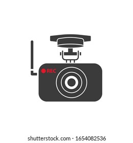 Vector CCTV camera icon on white background. Flat style