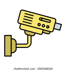 Vector CCTV Filled Outline Icon Design
