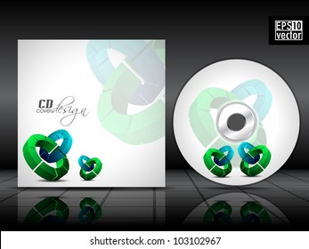 Vector CD cover with 3D green and blue circles and space for your text. EPS 10. Vector illustration.