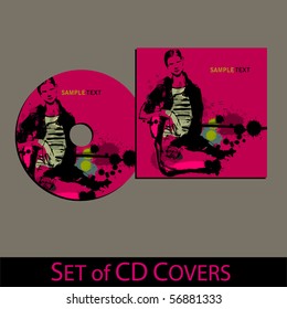 vector cd cover design template with grunge background