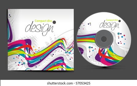 vector cd cover design template with copy space, vector illustration