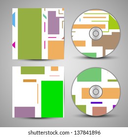 Vector cd cover  set for your design, vintage abstract Illustration.