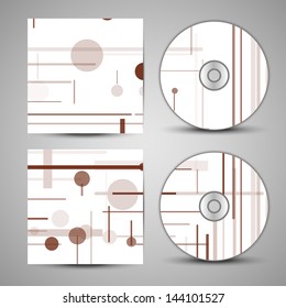 Vector cd cover  set for your design, circuit board Illustration.