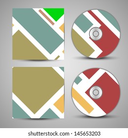Vector cd cover  set for your design, vintage abstract Illustration.