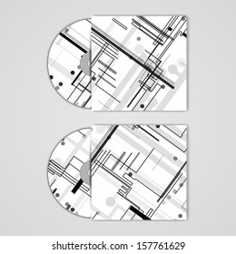 Vector cd cover  set for your design, circuit board Illustration.