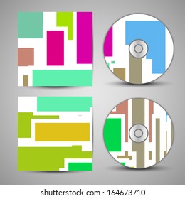Vector cd cover  set for your design, vintage abstract Illustration.