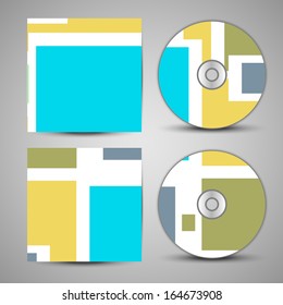 Vector cd cover  set for your design, vintage abstract Illustration.