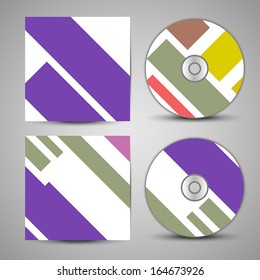 Vector cd cover  set for your design, vintage abstract Illustration.