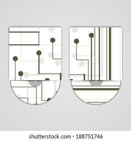 Vector cd cover  set for your design, circuit board Illustration.