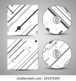 Vector CD cover set for your design, circuit board Illustration.