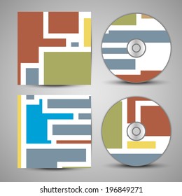 Vector cd cover  set for your design, vintage abstract Illustration.