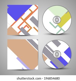 Vector cd cover  set for your design, vintage abstract Illustration.