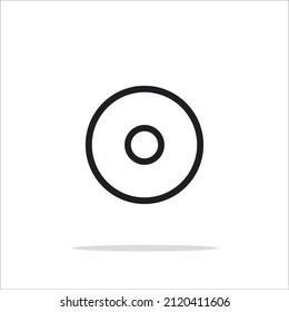 Vektor CD oder DVD schwarz Symbol., Web und mobil, Vektorgrafik, lineares Muster auf weißem Hintergrund, eps10.