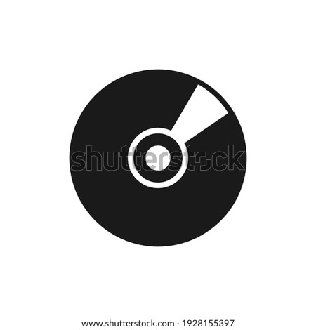 Vector CD or DVD black icon.