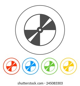 Vector CD or DVD icon. Flat vector illustrator Eps 10