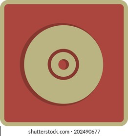 Vector CD or DVD icon, vector illustration. Flat design style
