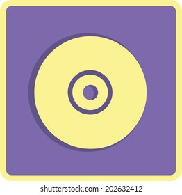 Vector CD or DVD icon, vector illustration. Flat design style