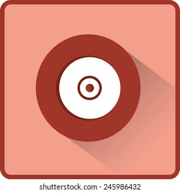 Vektorsymbol für CD oder DVD, Vektorgrafik. Flachdesign-Stil