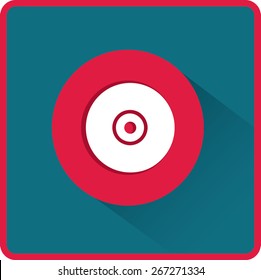 Vector CD or DVD icon, vector illustration. Flat design style