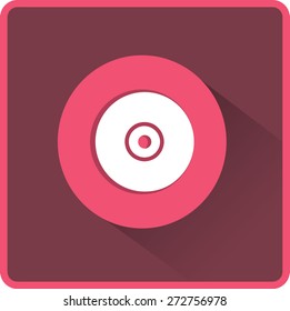 Icono vector de CD o DVD, ilustración vectorial. Estilo de diseño plano