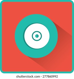 Vector CD or DVD icon, vector illustration. Flat design style