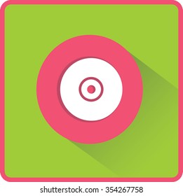 Icono vector de CD o DVD, ilustración vectorial. Estilo de diseño plano