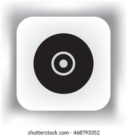 Vector CD or DVD icon, vector illustration. Flat design style
