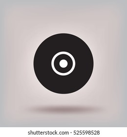 Vector CD or DVD icon, vector illustration. Flat design style