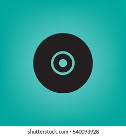 Vector CD or DVD icon, vector illustration. Flat design style