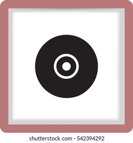 Vector CD or DVD icon, vector illustration. Flat design style