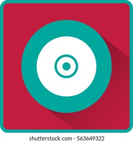 Icono vector de CD o DVD, ilustración vectorial. Estilo de diseño plano