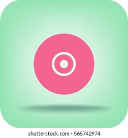 Vector CD or DVD icon, vector illustration. Flat design style