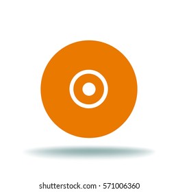 Icono vector de CD o DVD, ilustración vectorial. Estilo de diseño plano