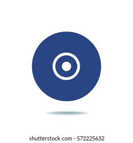 Vektorsymbol für CD oder DVD, Vektorgrafik. Flachdesign-Stil
