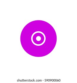 Vector CD or DVD icon, vector illustration. Flat design style