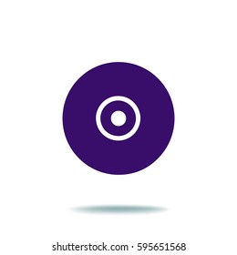 Icono vector de CD o DVD, ilustración vectorial. Estilo de diseño plano