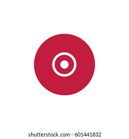 Icono vector de CD o DVD, ilustración vectorial. Estilo de diseño plano
