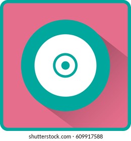 Vector CD or DVD icon, vector illustration. Flat design style