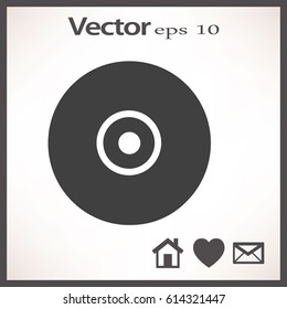 Vector CD or DVD icon, vector illustration. Flat design style