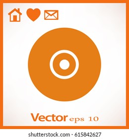 Icono vector de CD o DVD, ilustración vectorial. Estilo de diseño plano