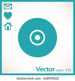Vector CD or DVD icon, vector illustration. Flat design style
