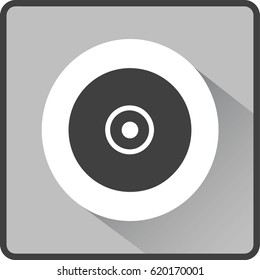 Vector CD or DVD icon, vector illustration. Flat design style