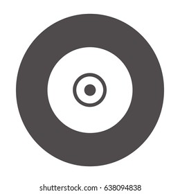 Icono vector de CD o DVD, ilustración vectorial. Estilo de diseño plano