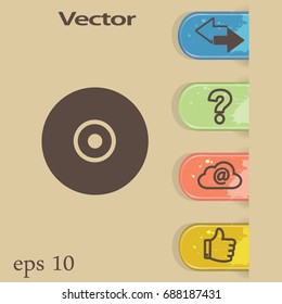 Vector CD or DVD icon, vector illustration. Flat design style