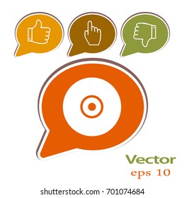 Vector CD or DVD icon, vector illustration. Flat design style