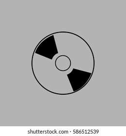 Vector CD or DVD icon . Isolated on gray background