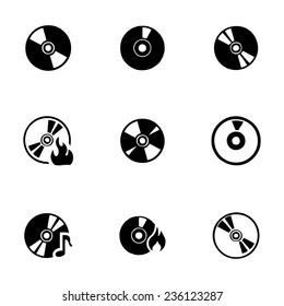 Vector cd icon set on white background