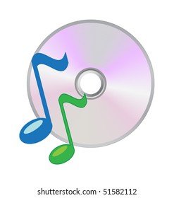 vector cd image with music note